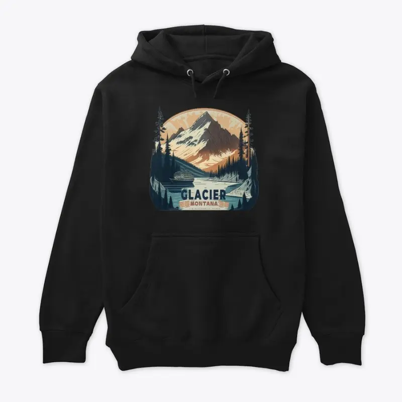 Vintage Glacier US National Park Design 